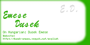 emese dusek business card